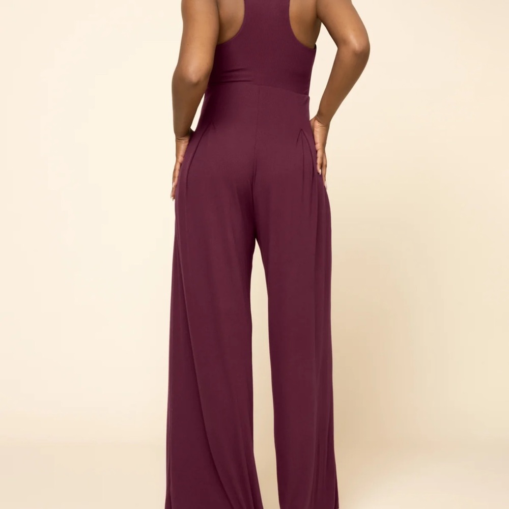 POPFLEX Maroon Go With The Flow Jumpsuit